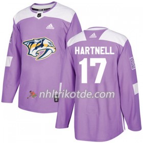 Nashville Predators Trikot Scott Hartnell 17 Adidas 2017-2018 Lila Fights Cancer Practice Authentic - Herren